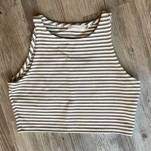 Never worn! Talula - Aritzia size small striped white/black croptop